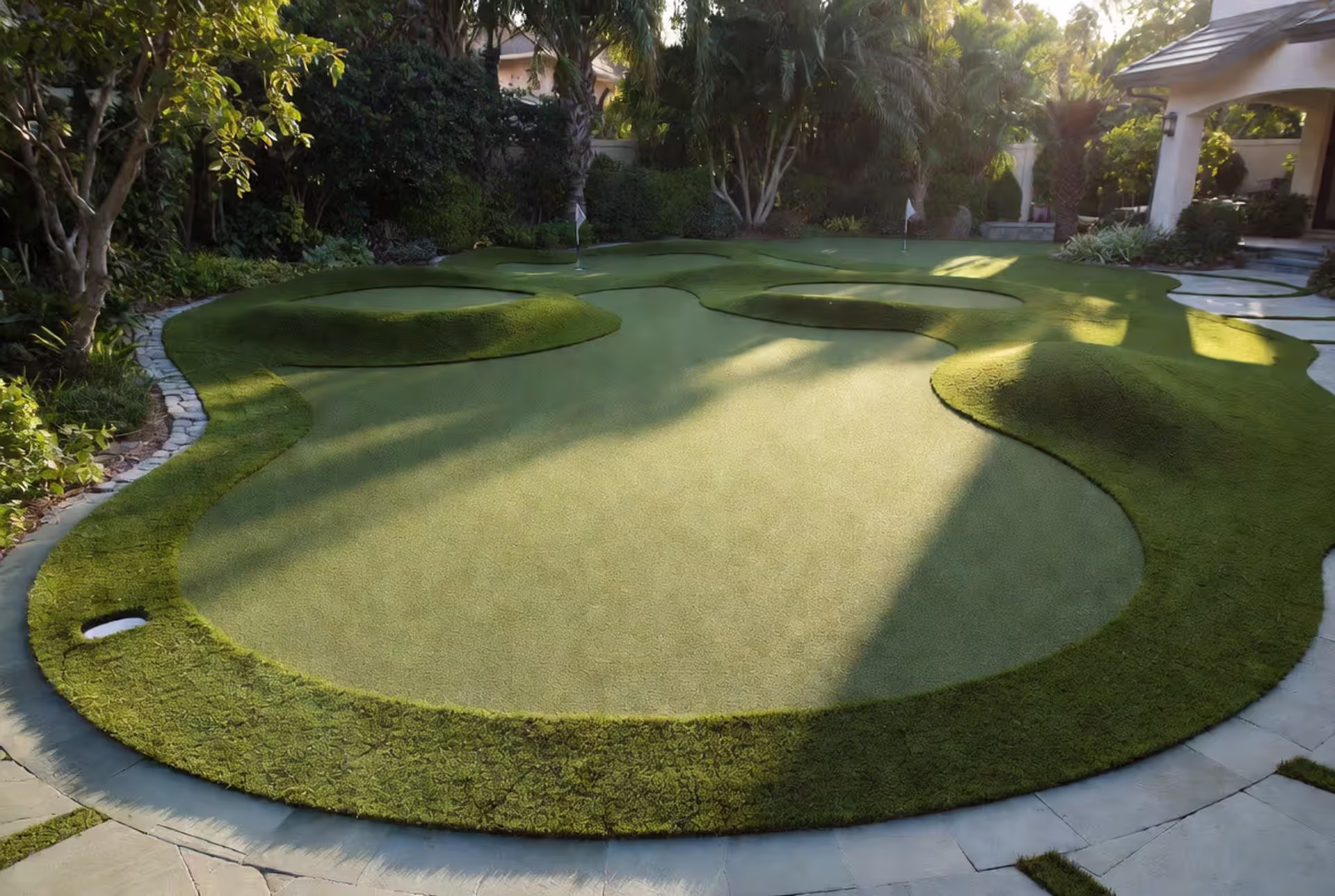 Modern Artificial Turf Backyard