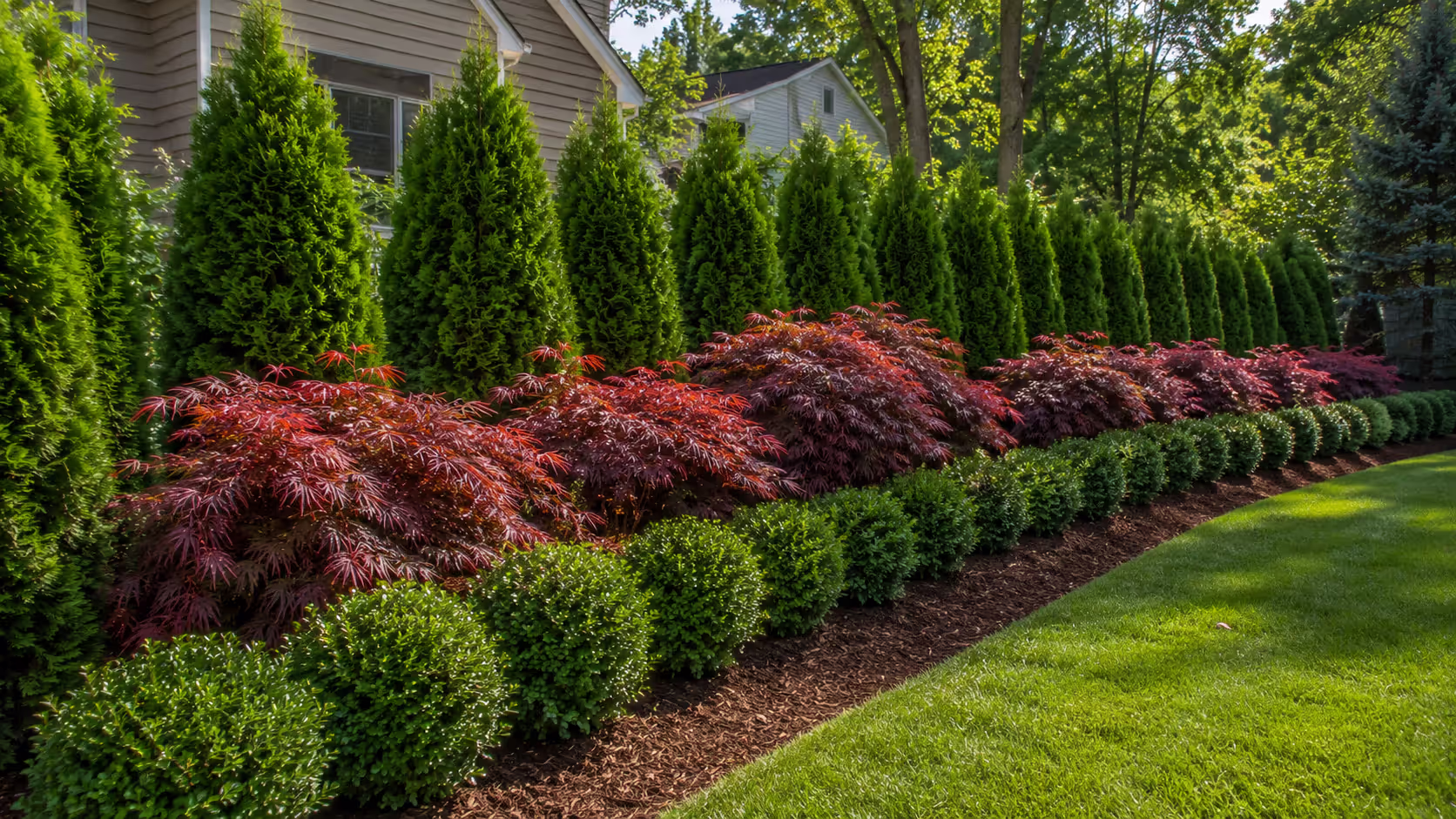 Privacy Berm with Shrubs