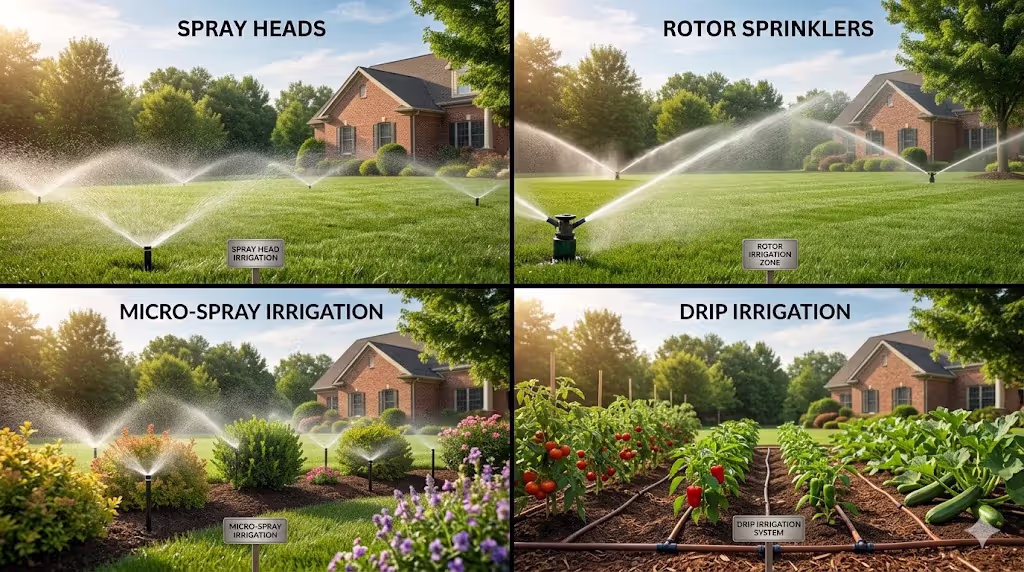 comparison of sprinkler and drip irrigation systems in a home garden